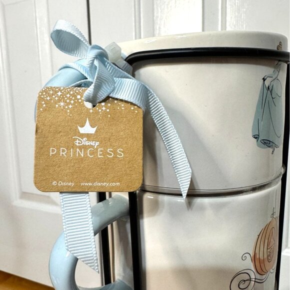 Rae Dunn Disney Princess Cinderella Artisan Collection Stacking Mugs w/ Rack NWT - Picture 3 of 5